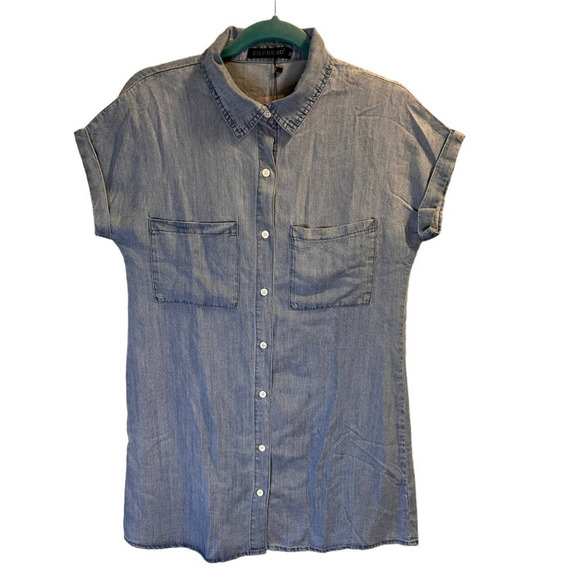 Zilcremo, Chambay Blue Shirt Dress, Mini, Soft Cotton, M - Picture 10 of 16